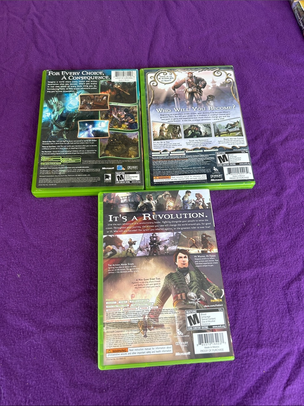 Microsoft Xbox Fable Trilogy Set - Purple with Green Accents - Picture 2 of 6